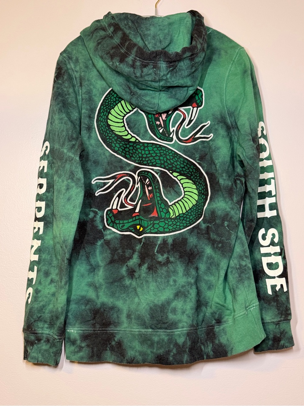 Riverdale South Side Serpents Tie Dye Hoodie Green Black Large - Picture 2 of 4
